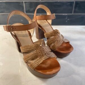 The Limited Women's Tan and Brown Woven Platform Sandals size 8.5